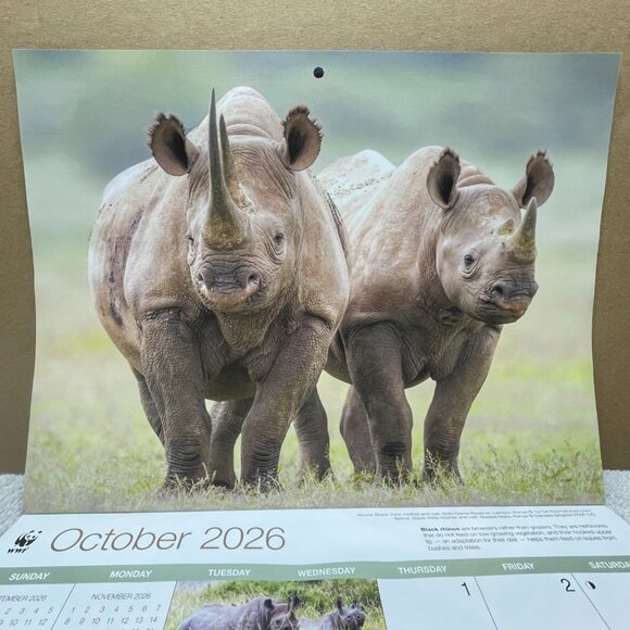 NWOT World Wildlife Fund 16-Mo. Wall Calendar, 9/2025 - 12/2026, 11"T x 8 1/2"W - Picture 13 of 16